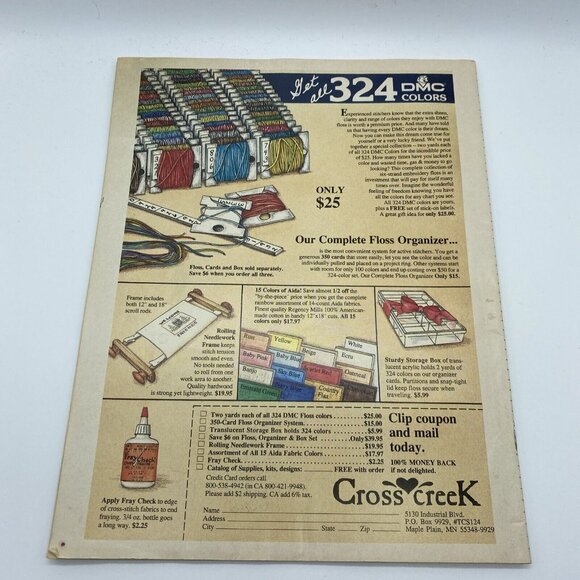 Cross Stitch & Country Crafts Sept/Oct 87 Christmas Holiday Cards Apple Sampler - Picture 6 of 6